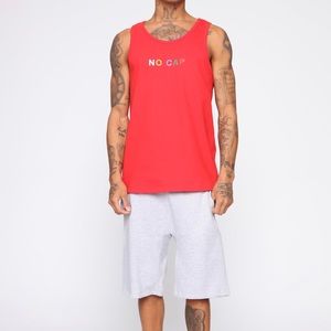 Fashion Nova Men No Cap Tank Top Red Large